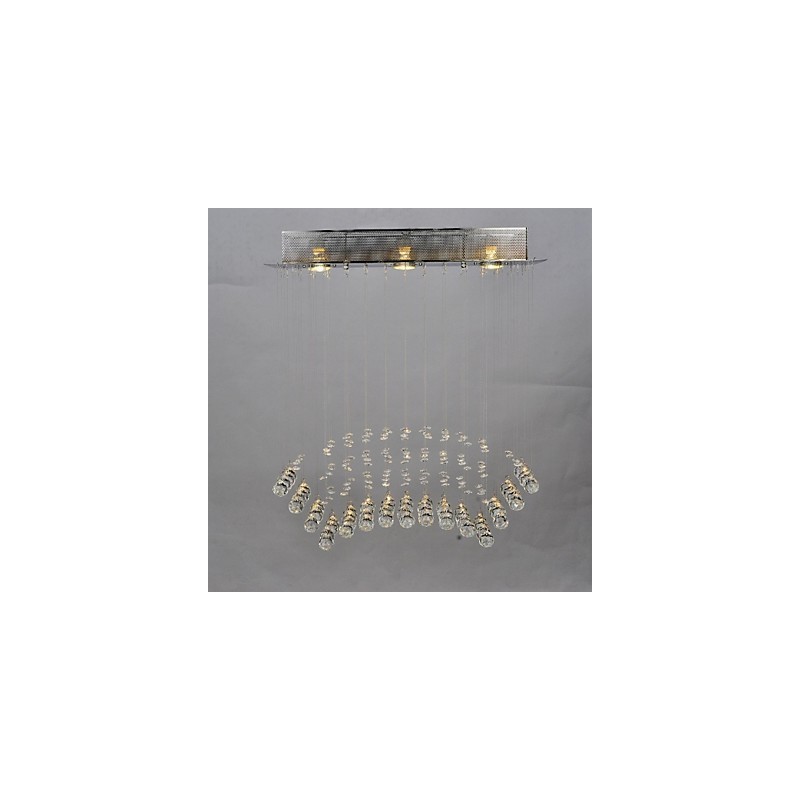 Plafonnier en métal chromé cristal classique traditionnel