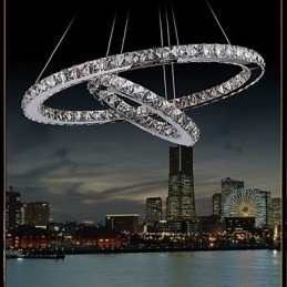 Lustre en cristal suspendu pour hôtel, éclairage de plafond, luminaires avec lumière blanche chaude et froide