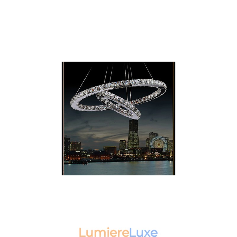 Lustre en cristal suspendu pour hôtel, éclairage de plafond, luminaires avec lumière blanche chaude et froide
