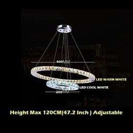 Lustre en cristal suspendu pour hôtel, éclairage de plafond, luminaires avec lumière blanche chaude et froide