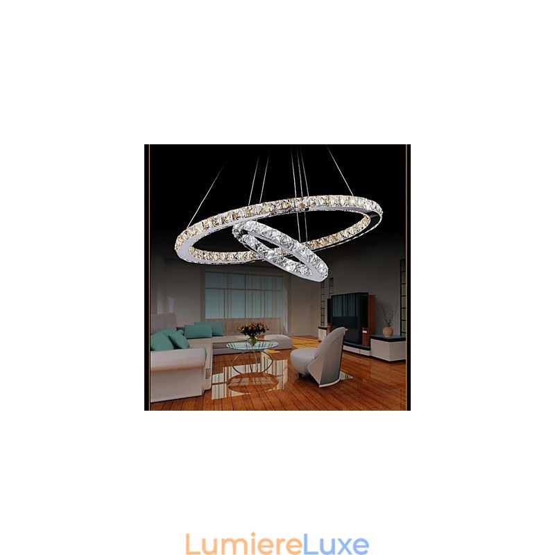 Lustre en cristal suspendu pour hôtel, éclairage de plafond, luminaires avec lumière blanche chaude et froide