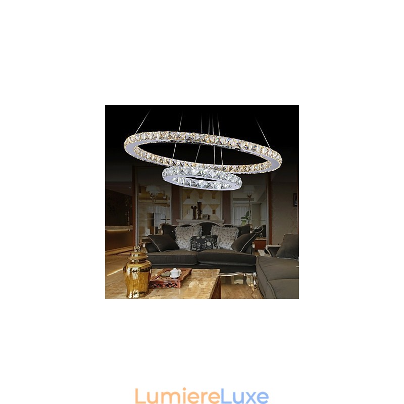 Lustre en cristal suspendu pour hôtel, éclairage de plafond, luminaires avec lumière blanche chaude et froide