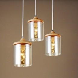 Petite lampe suspendue en verre artistique