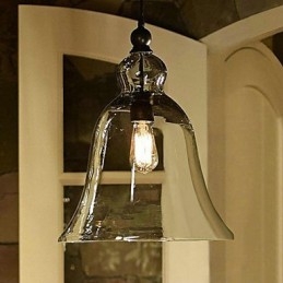 Suspension en verre peint style mini country