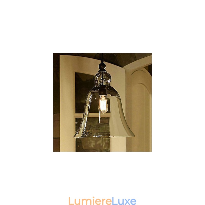 Suspension en verre peint style mini country