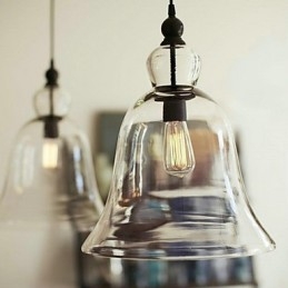 Suspension en verre peint style mini country