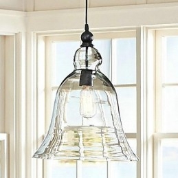Suspension en verre peint style mini country