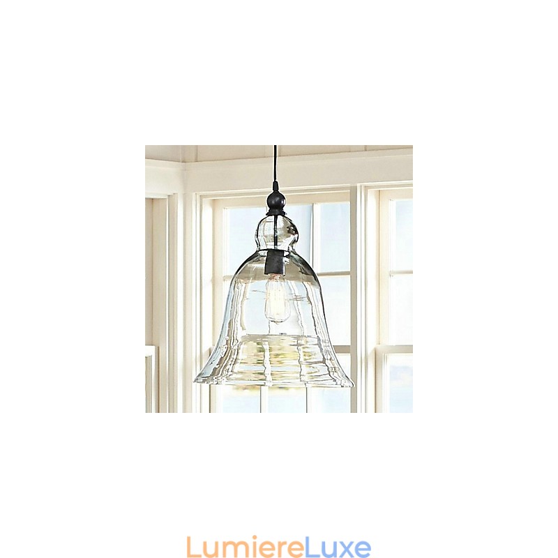 Suspension en verre peint style mini country