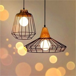 Lustre en fer forgé style cage à oiseaux de style rétro américain