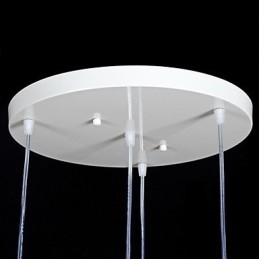 Suspension blanche à quatre lumières avec abat-jour en verre doré à la main, style rétro européen classique