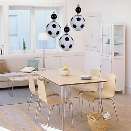 Suspension ronde classique et moderne à 3 lumières en forme de ballon de football