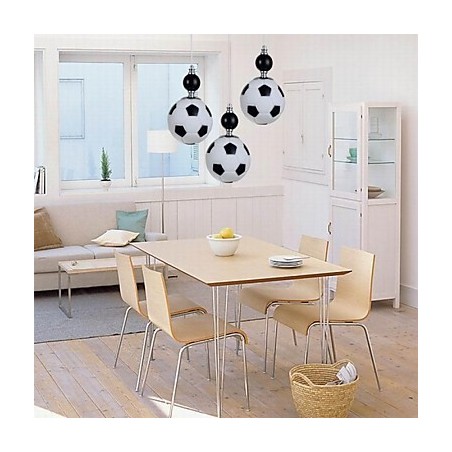 Suspension ronde classique et moderne à 3 lumières en forme de ballon de football Suspension ronde classique et moderne à 3 lumières en forme de ballon de football