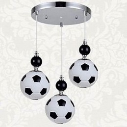 Suspension ronde classique et moderne à 3 lumières en forme de ballon de football