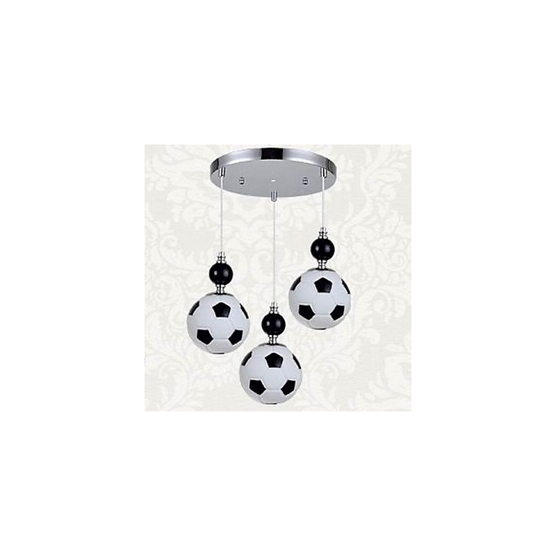 Suspension ronde classique et moderne à 3 lumières en forme de ballon de football