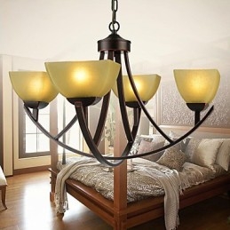 Lustre 4 lumières traditionnel classique vintage en métal