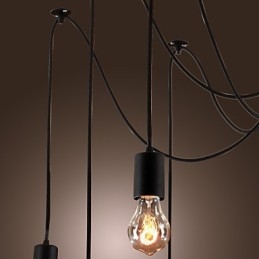 Lustre design vintage, ampoules incluses, suspension Living 10 lumières