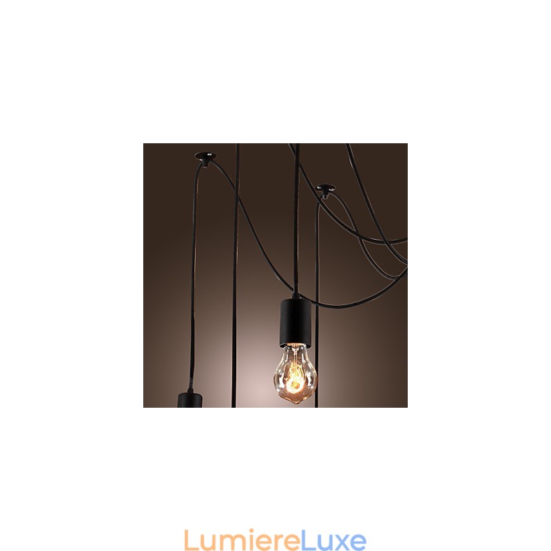 Lustre design vintage, ampoules incluses, suspension Living 10 lumières