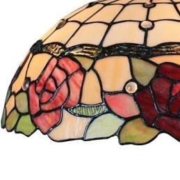 Suspension à 2 lumières avec abat-jour à motifs roses
