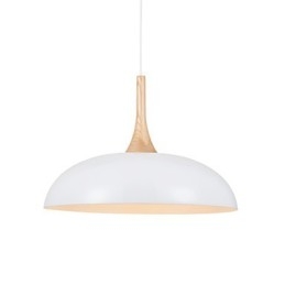 Mini lampe suspendue artistique à 1 lumière, simplicité moderne, finition noir et blanc, en aluminium et bois