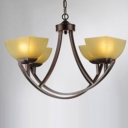 Lustre 4 lumières traditionnel classique vintage en métal
