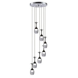 Suspension moderne à 7 lumières, ampoules intégrées incluses, éclairage d'escalier