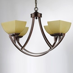 Lustre 4 lumières traditionnel classique vintage en métal