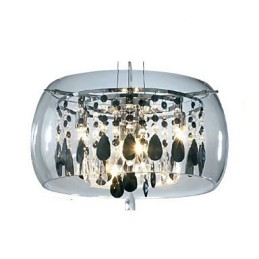 Suspension moderne contemporaine en cristal galvanisé de style mini tambour