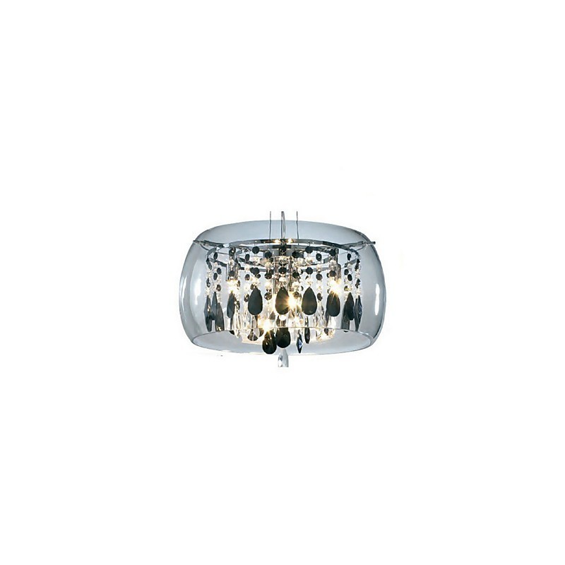 Suspension moderne contemporaine en cristal galvanisé de style mini tambour