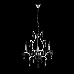 Lustre en cristal à 3 lumières en métal