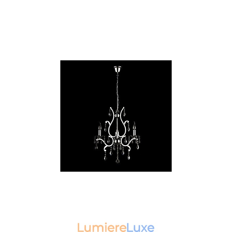 Lustre en cristal à 3 lumières en métal