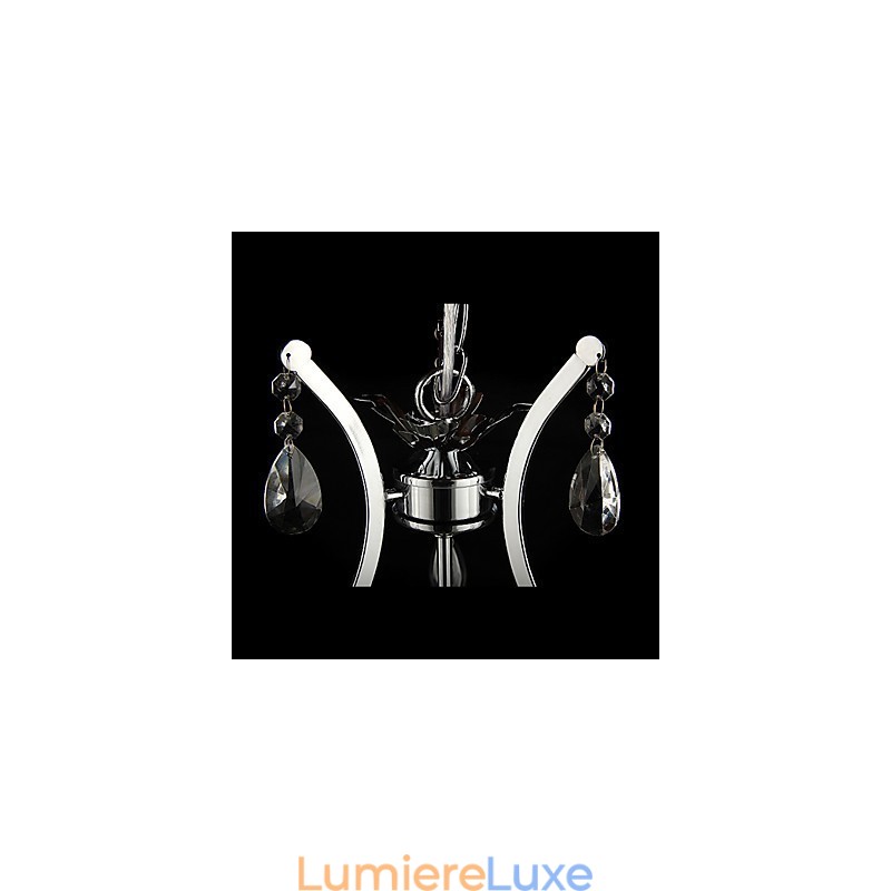 Lustre en cristal à 3 lumières en métal