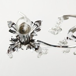 Lustre en cristal à 3 lumières en métal
