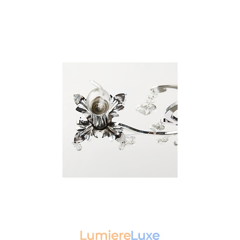 Lustre en cristal à 3 lumières en métal