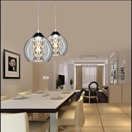 Lampe suspendue boule de verre trois