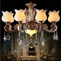 Lampe à suspension en cristal européenne et lampe de luxe