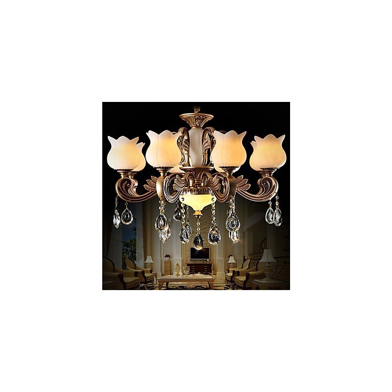 Lampe à suspension en cristal européenne et lampe de luxe