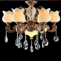 Lampe à suspension en cristal européenne et lampe de luxe