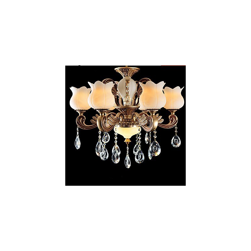 Lampe à suspension en cristal européenne et lampe de luxe