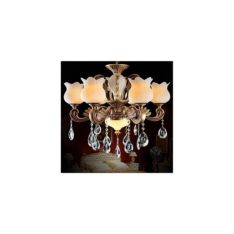 Lampe à suspension en cristal européenne et lampe de luxe