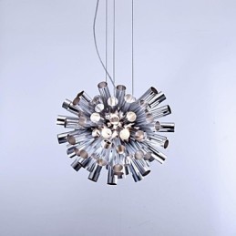 Suspension moderne contemporaine en métal brossé