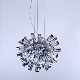 Suspension moderne contemporaine en métal brossé
