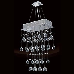Lustre moderne contemporain en cristal galvanisé de style mini, montage encastré