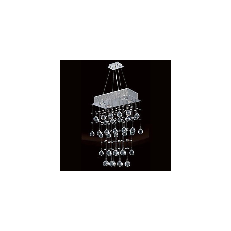 Lustre moderne contemporain en cristal galvanisé de style mini, montage encastré