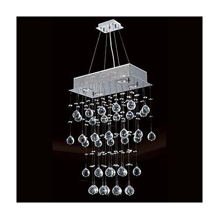 Lustre moderne contemporain en cristal galvanisé de style mini, montage encastré Lustre moderne contemporain en cristal galvanisé de style mini, montage encastré