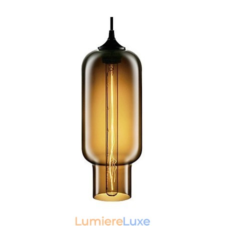 Suspension moderne en verre de 70 W au design à bulles marron Suspension moderne en verre de 70 W au design à bulles marron