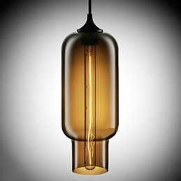 Suspension moderne en verre de 70 W au design à bulles marron