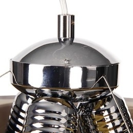 Suspension moderne et pittoresque à 3 lumières de style italien avec abat-jour noir transparent