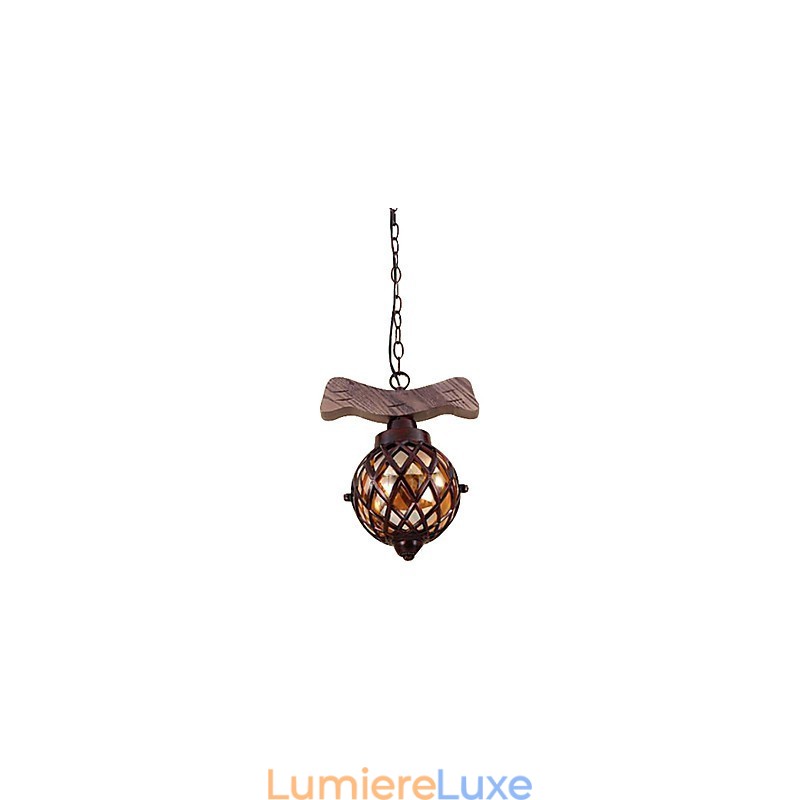 Lustre suspendu style mini traditionnel classique country globe