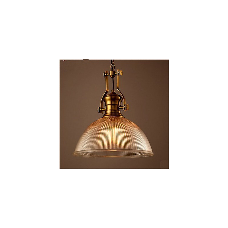 Lustre rétro américain européen à tête unique en verre transparent