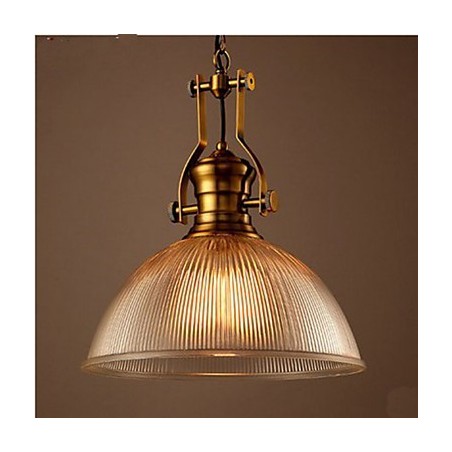 Lustre rétro américain européen à tête unique en verre transparent Lustre rétro américain européen à tête unique en verre transparent